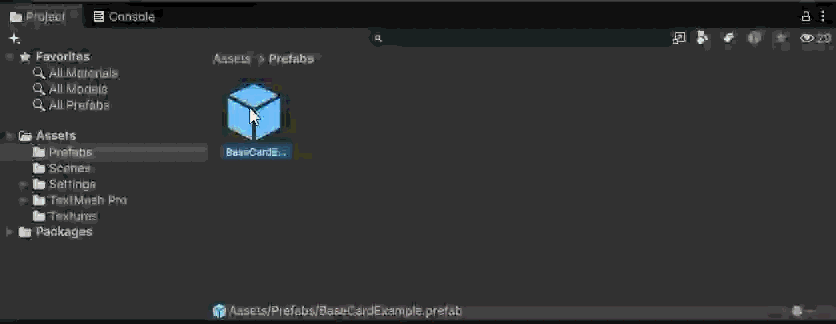 Creating Prefab variant in Unity Editor's Project tab 